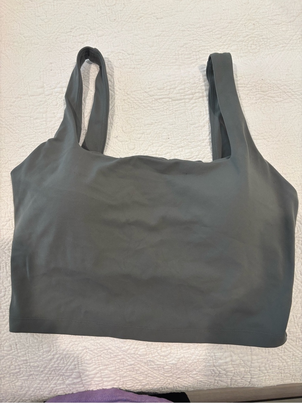 CRZ YOGA Gray Scoop-Neck Sports Crop